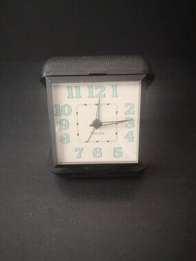 VTG Westclox Travel Alarm Clock with Black Plastic Folding Case Glow in the Dark